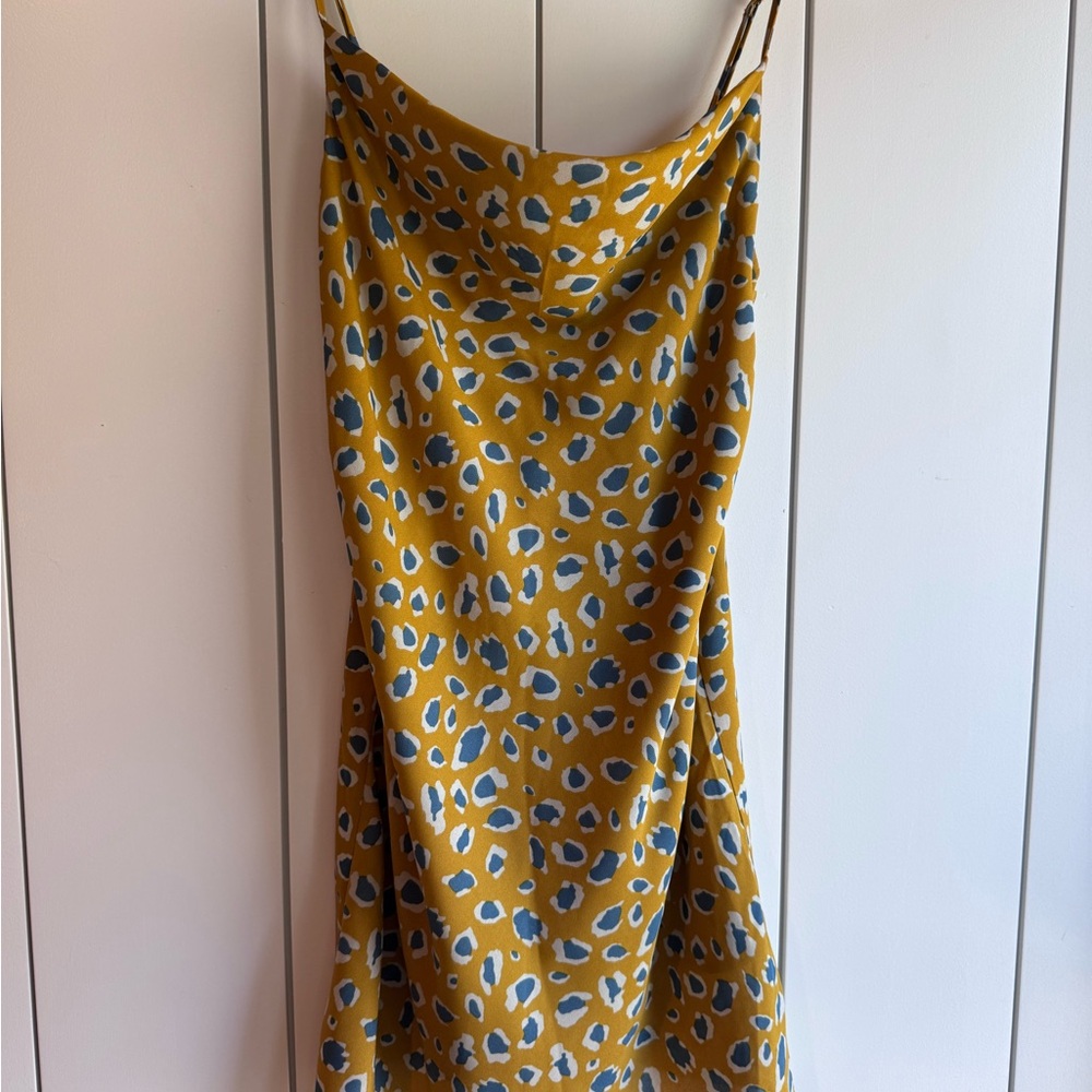 Cowl Neck Leopard Print Slip Dress